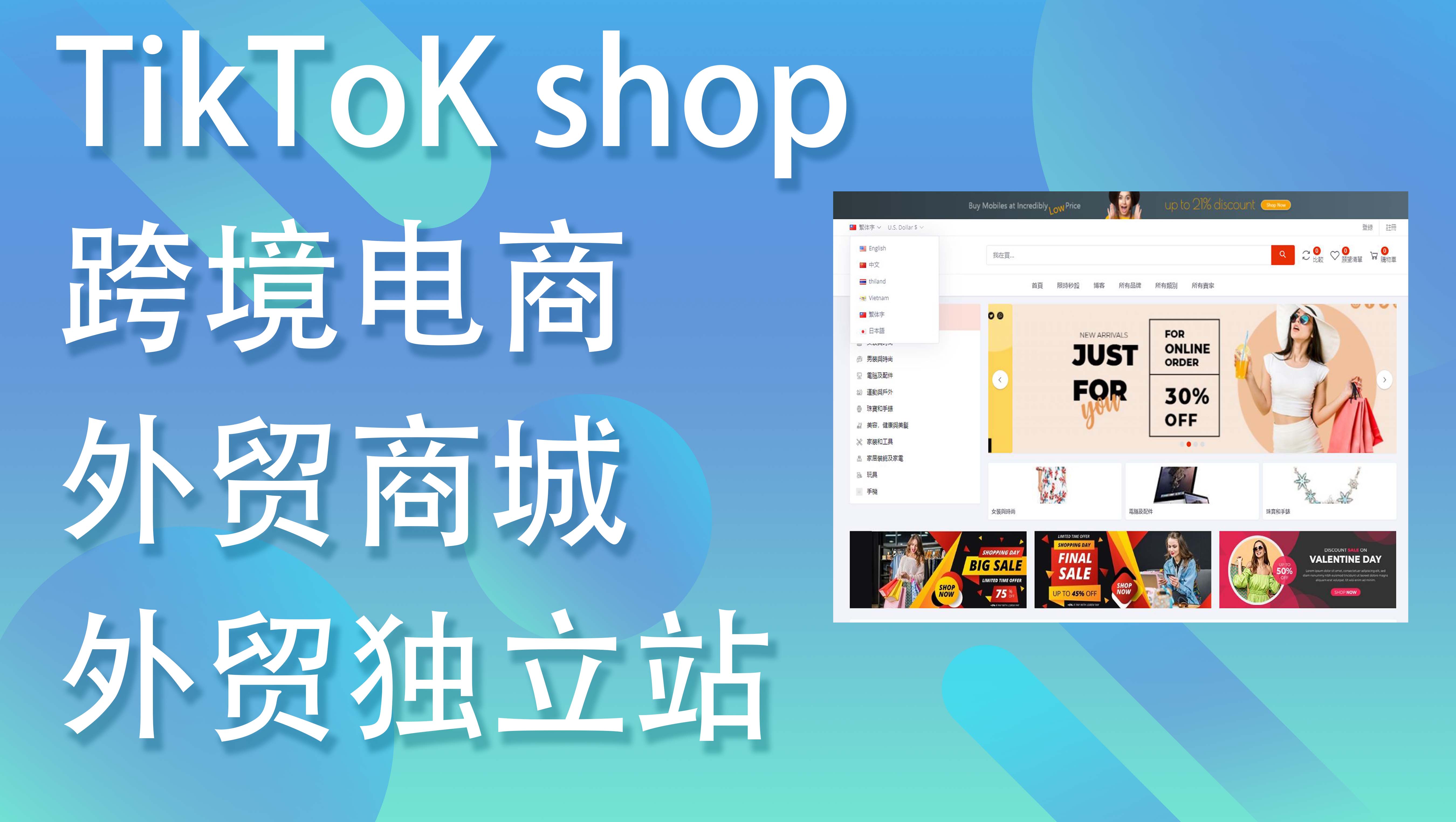 跨境电商系统外贸独立站Tiktok sop